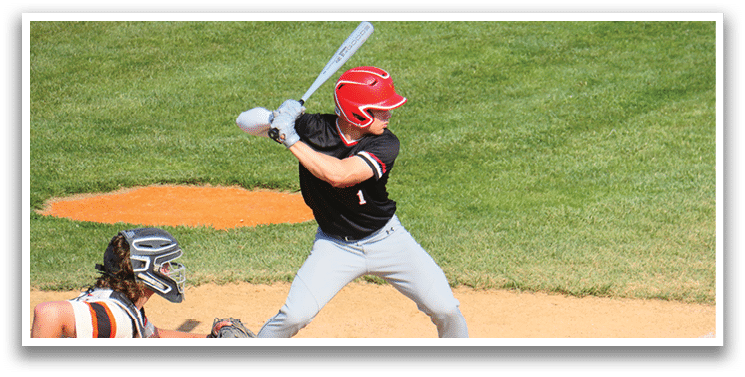 A baseball player is swinging a bat. Description generated by AI