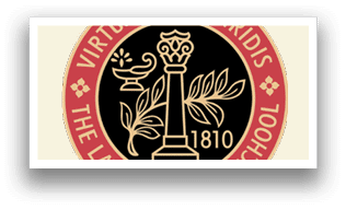 A black and red logo for the Virtus School. Description generated by AI