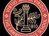A black and red circular seal with the words “The Lawrencville School" written in gold. AI generated content