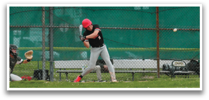 A baseball player is swinging a bat. Description generated by AI
