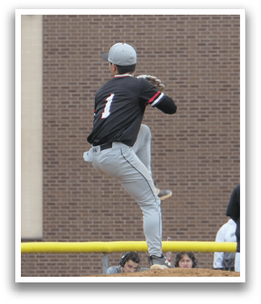 A baseball player is pitching a ball. Description generated by AI