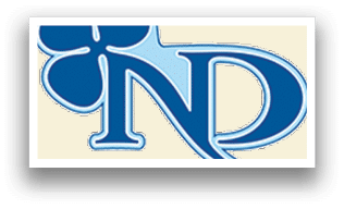 A blue and white logo with a four leaf clover. Description generated by AI