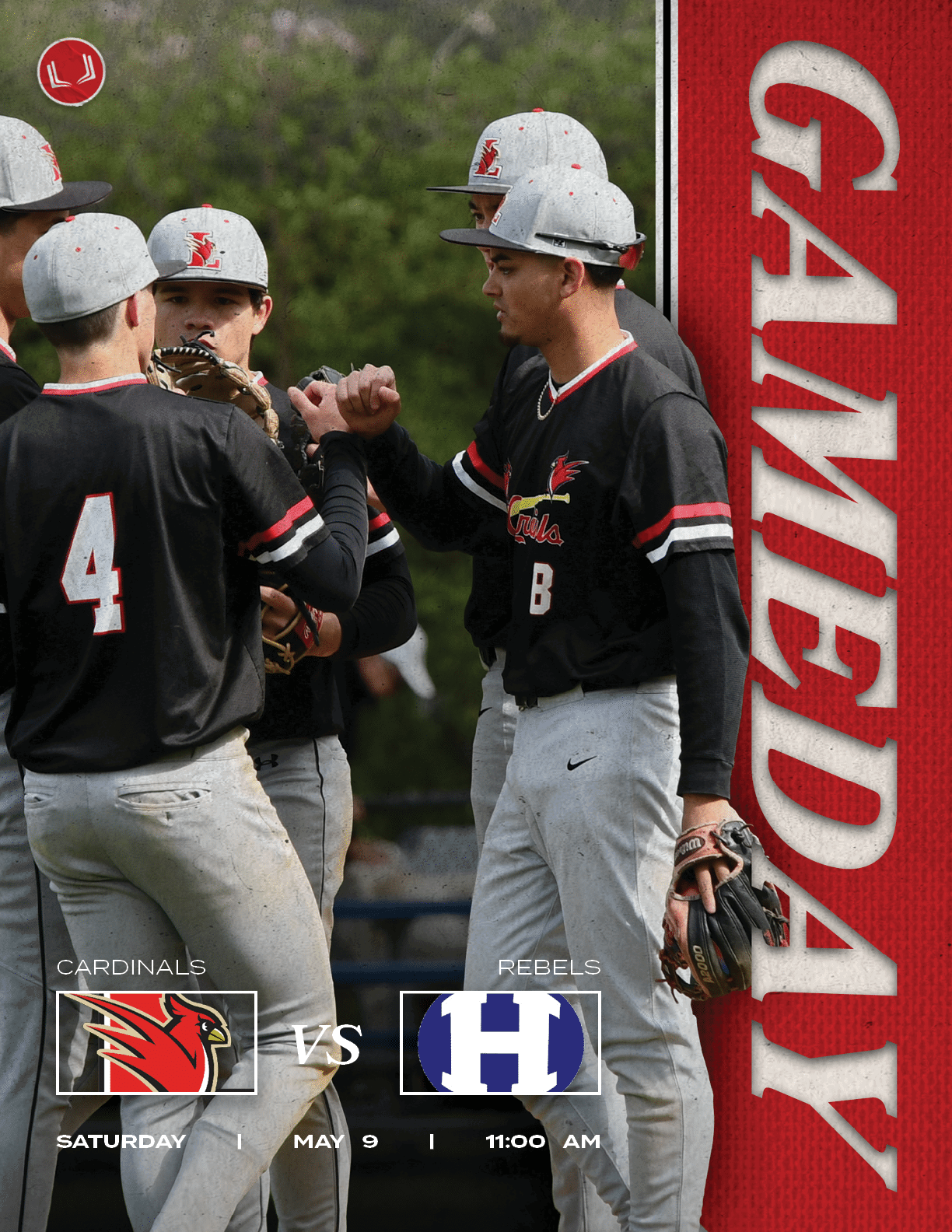 REBELS,CARDINALS,SATURday | MAY 9 | 11:00 AM,V