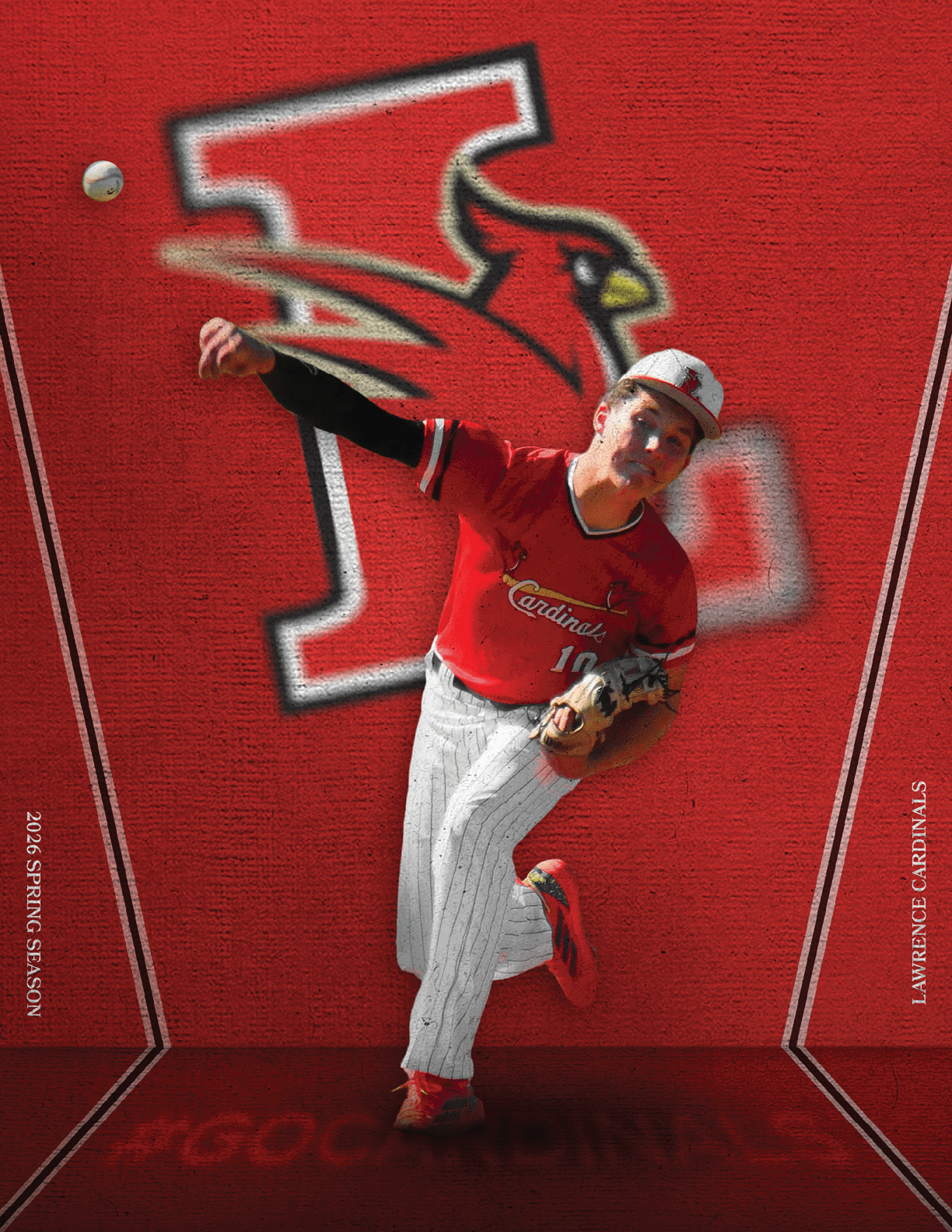 A baseball player in a red jersey with the number 11 on it. Description generated by AI