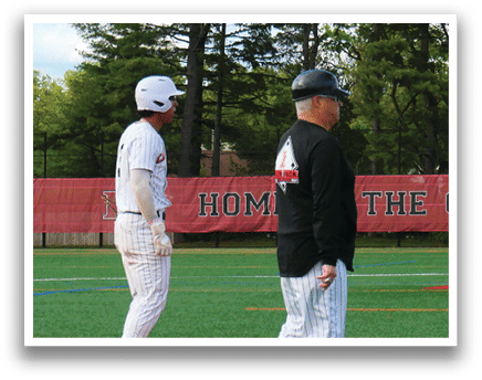 A baseball game is taking place on a field. Description generated by AI