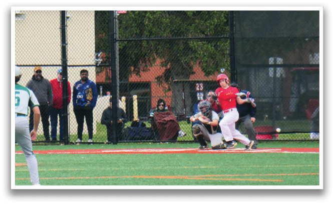 Baseball players on a field. Description generated by AI