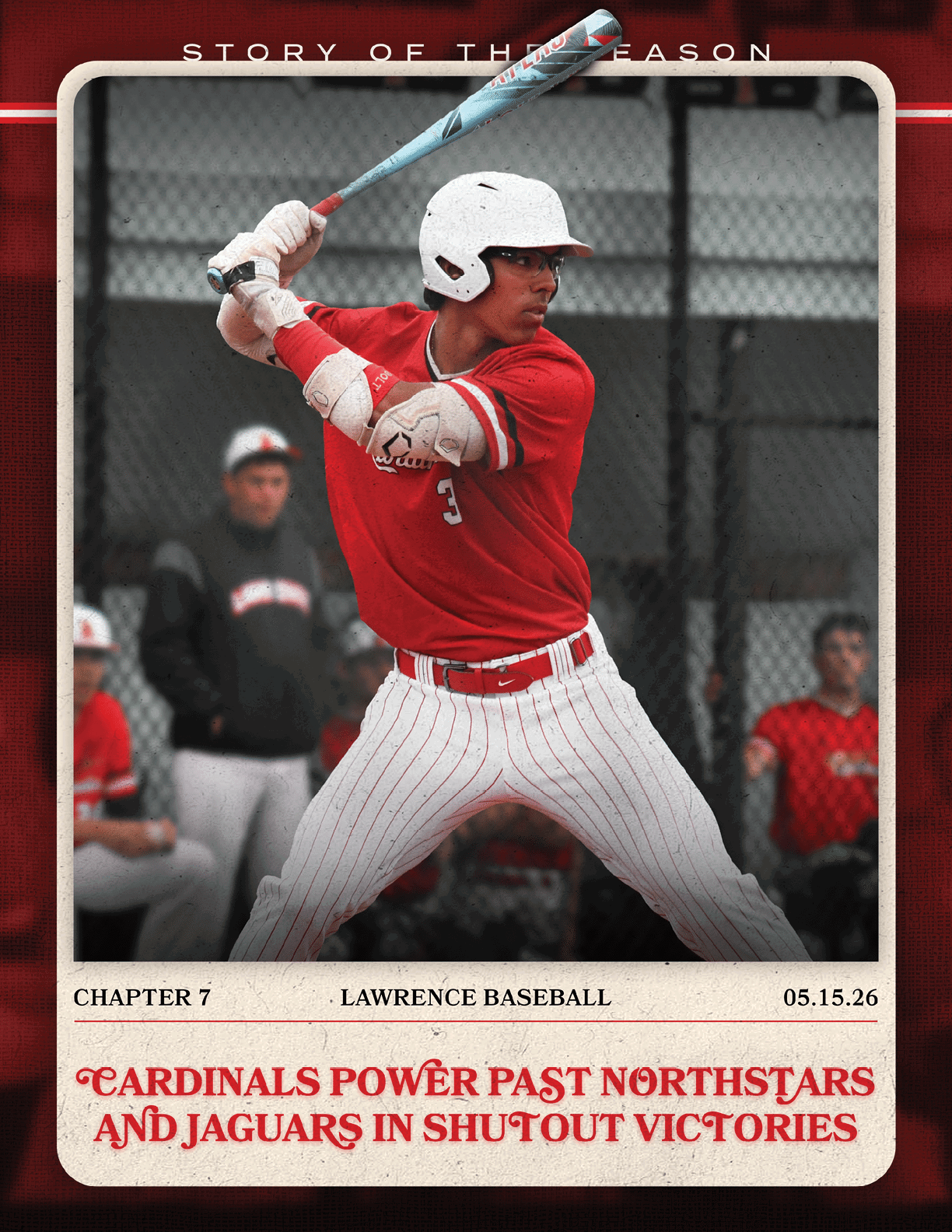 A baseball player is swinging a bat. Description generated by AI