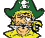 A cartoon pirate with a sword in his mouth. AI generated content