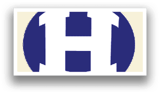 A blue and white logo with the letter H. Description generated by AI