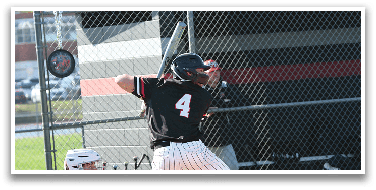 A baseball player is swinging a bat. Description generated by AI