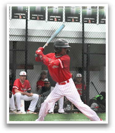 A baseball player is swinging a bat. Description generated by AI