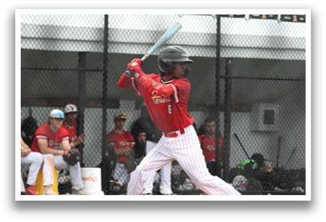 A baseball player is swinging a bat. Description generated by AI