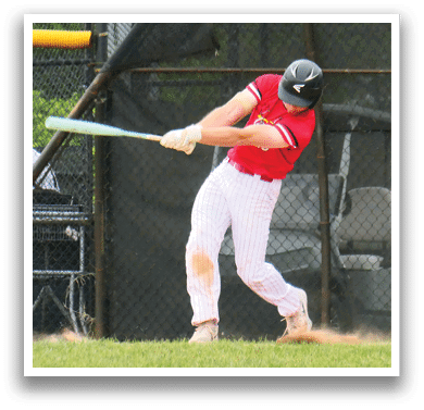 A baseball player is swinging a bat. Description generated by AI
