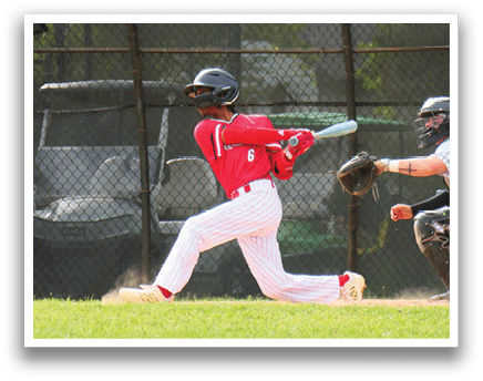 A baseball player is swinging a bat. Description generated by AI