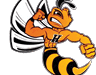 A bee with its arms up, showing its muscles. AI generated content