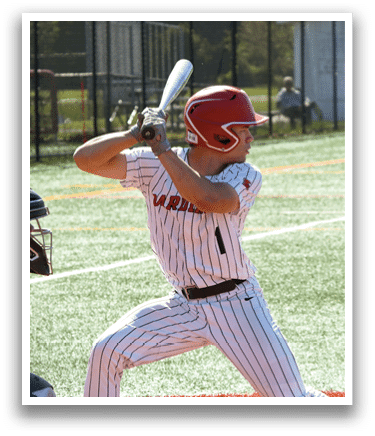 A baseball player is swinging a bat. Description generated by AI