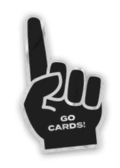 A collection of sports merchandise for the Cardinals. Description generated by AI