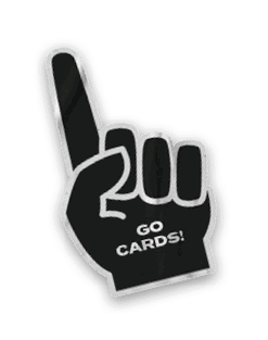 A collection of sports merchandise for the Cardinals. Description generated by AI