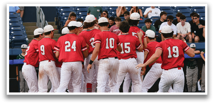 A group of baseball players celebrating on the field. Description generated by AI