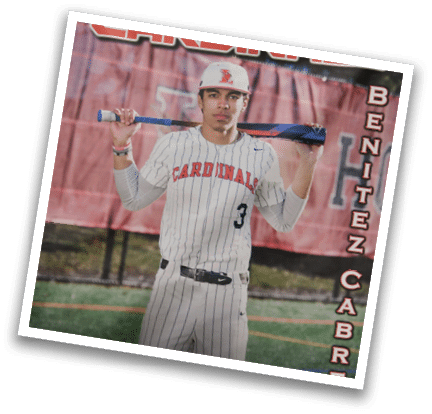 A baseball player in a Cardinals uniform. Description generated by AI