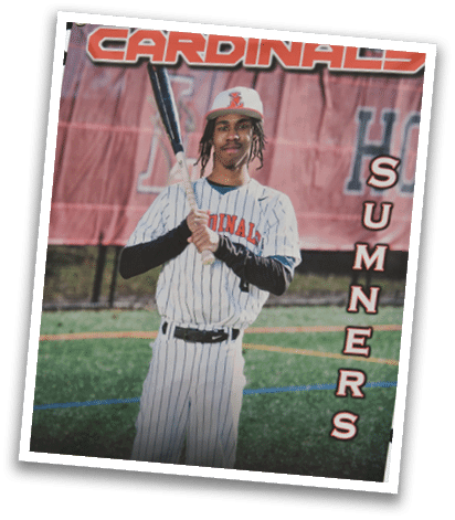 A baseball player in a Cardinals uniform. Description generated by AI
