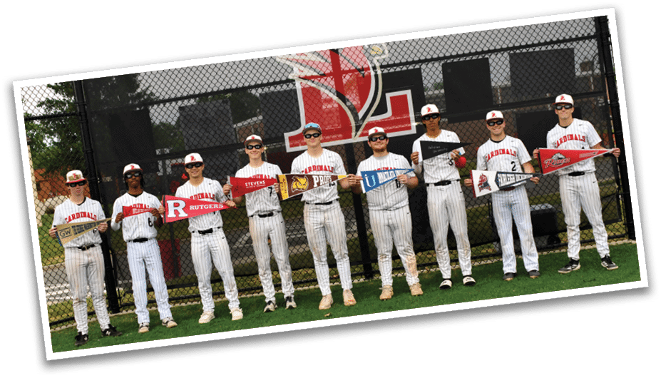 Baseball players in uniforms. Description generated by AI