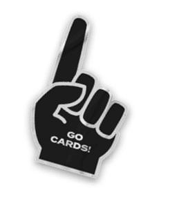 A collection of sports merchandise for the Cardinals. Description generated by AI