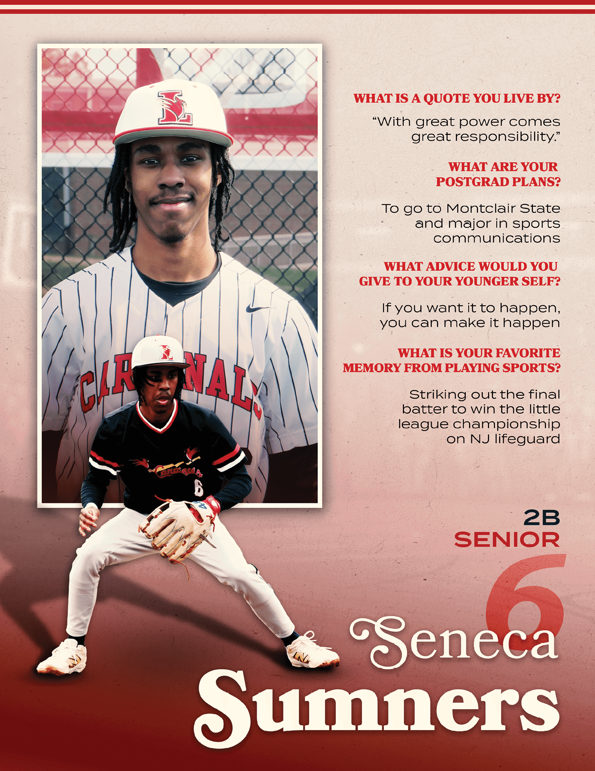 A baseball player named Seneca Summers. Description generated by AI