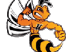 A bee with its arms up, showing its muscles. AI generated content
