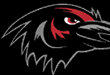 A black bird with a red beak and eyes. AI generated content