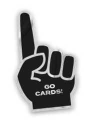 A collection of sports merchandise for the Cardinals. Description generated by AI