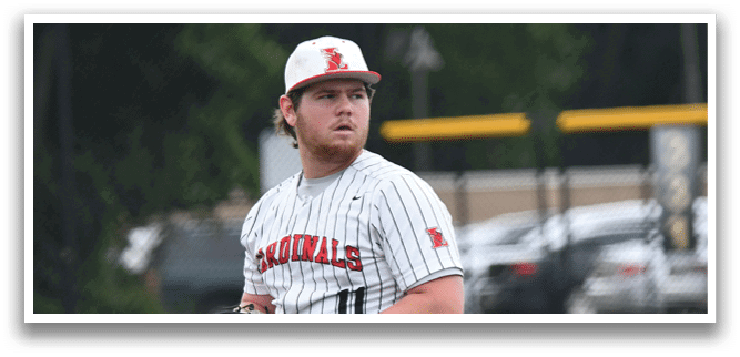 A baseball player wearing a Cardinals jersey. Description generated by AI