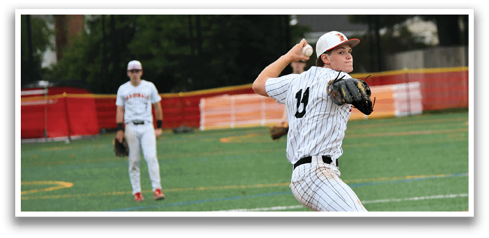 A baseball player is pitching a ball on a field. Description generated by AI
