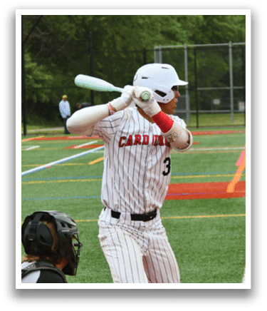 A baseball player is swinging a bat. Description generated by AI
