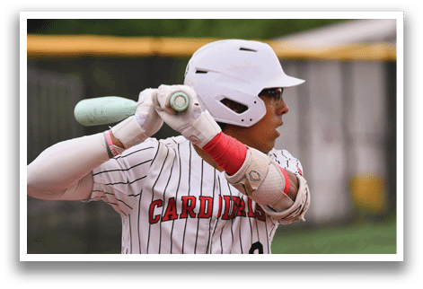 A baseball player is swinging a bat. Description generated by AI