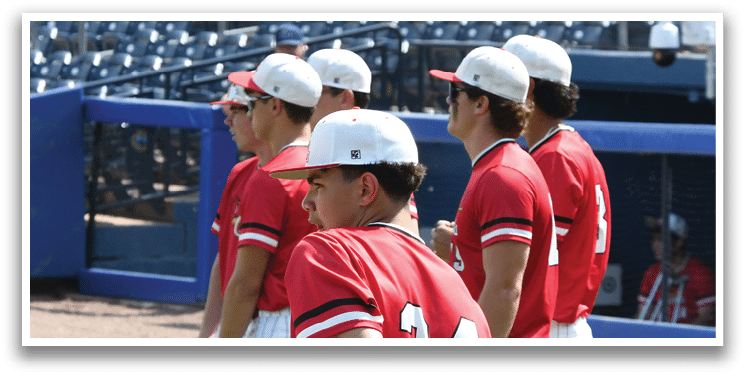 A baseball player wearing a red jersey with the number 24. Description generated by AI