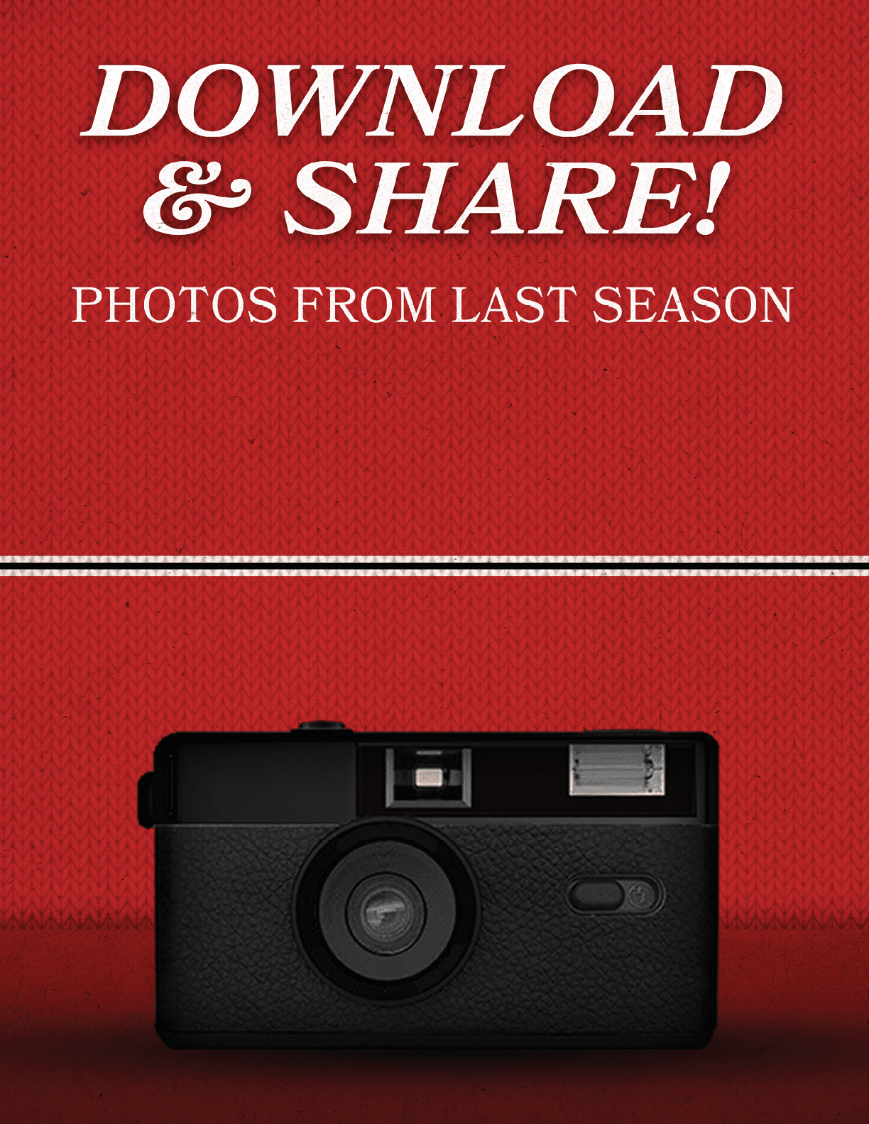 A black camera is shown on a red background. AI generated content