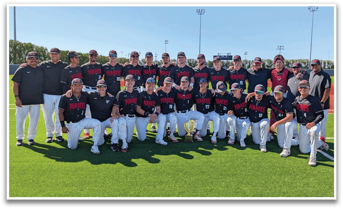 A baseball team posing for a photo on the field. AI generated content