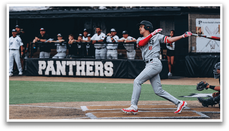 A baseball player is swinging a bat at a ball during a game. AI generated content