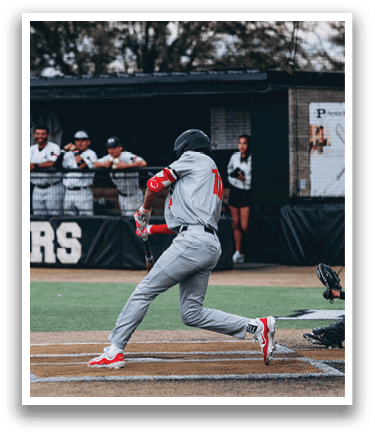 A baseball player is swinging a bat at a ball. AI generated content