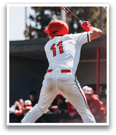 A baseball player is swinging a bat, jumping in the air. AI generated content