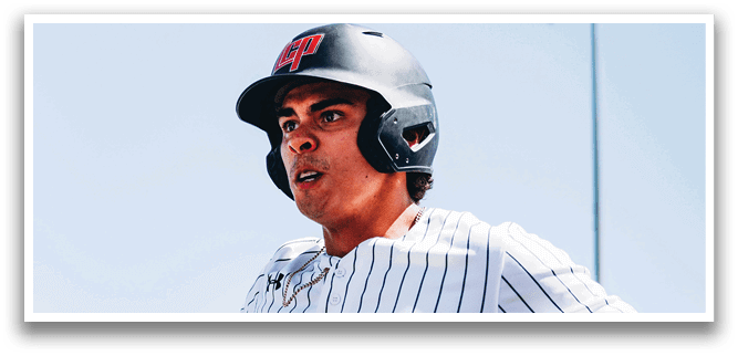 A baseball player wearing a black helmet and a white and black striped jersey. AI generated content