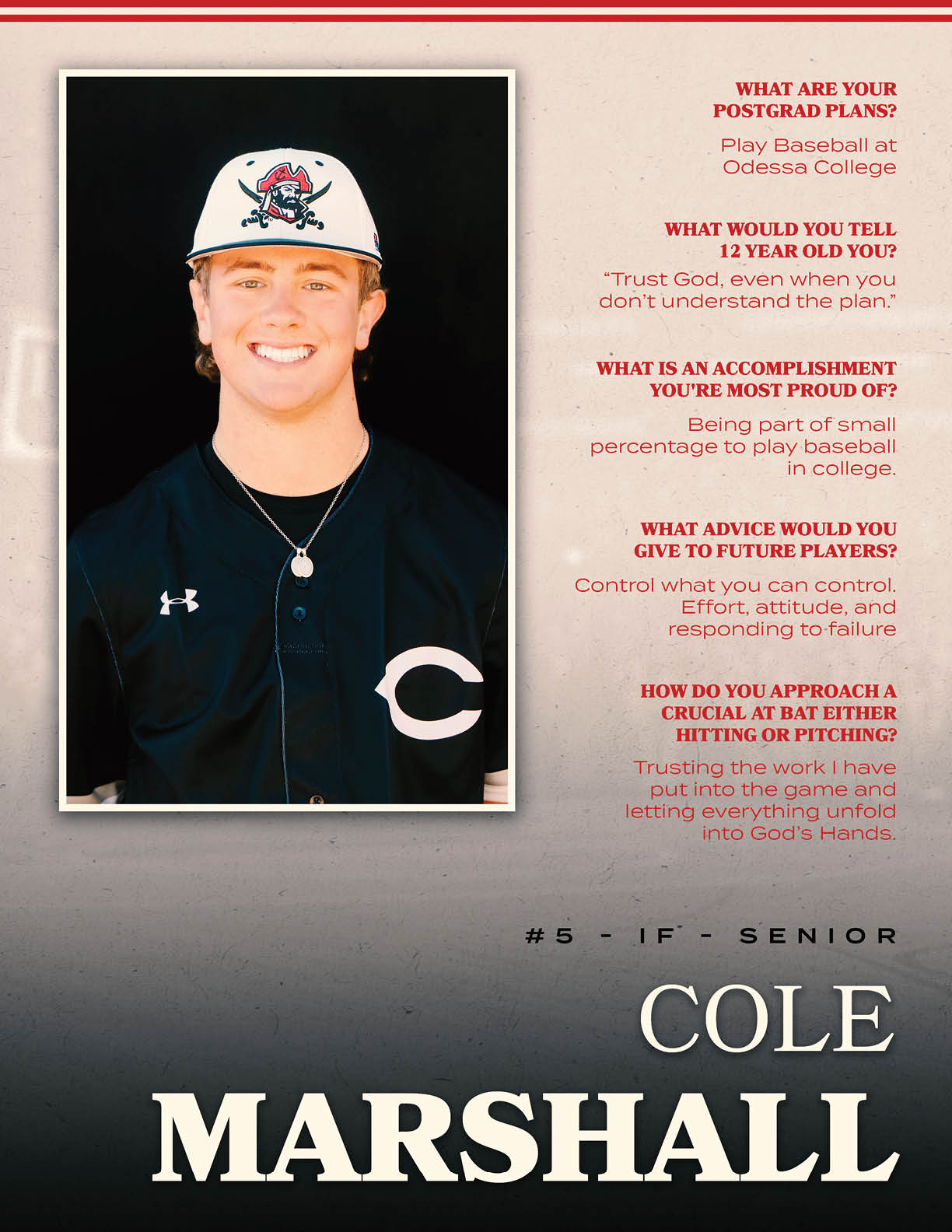 A young man wearing a baseball cap and jersey is smiling for a photo. AI generated content