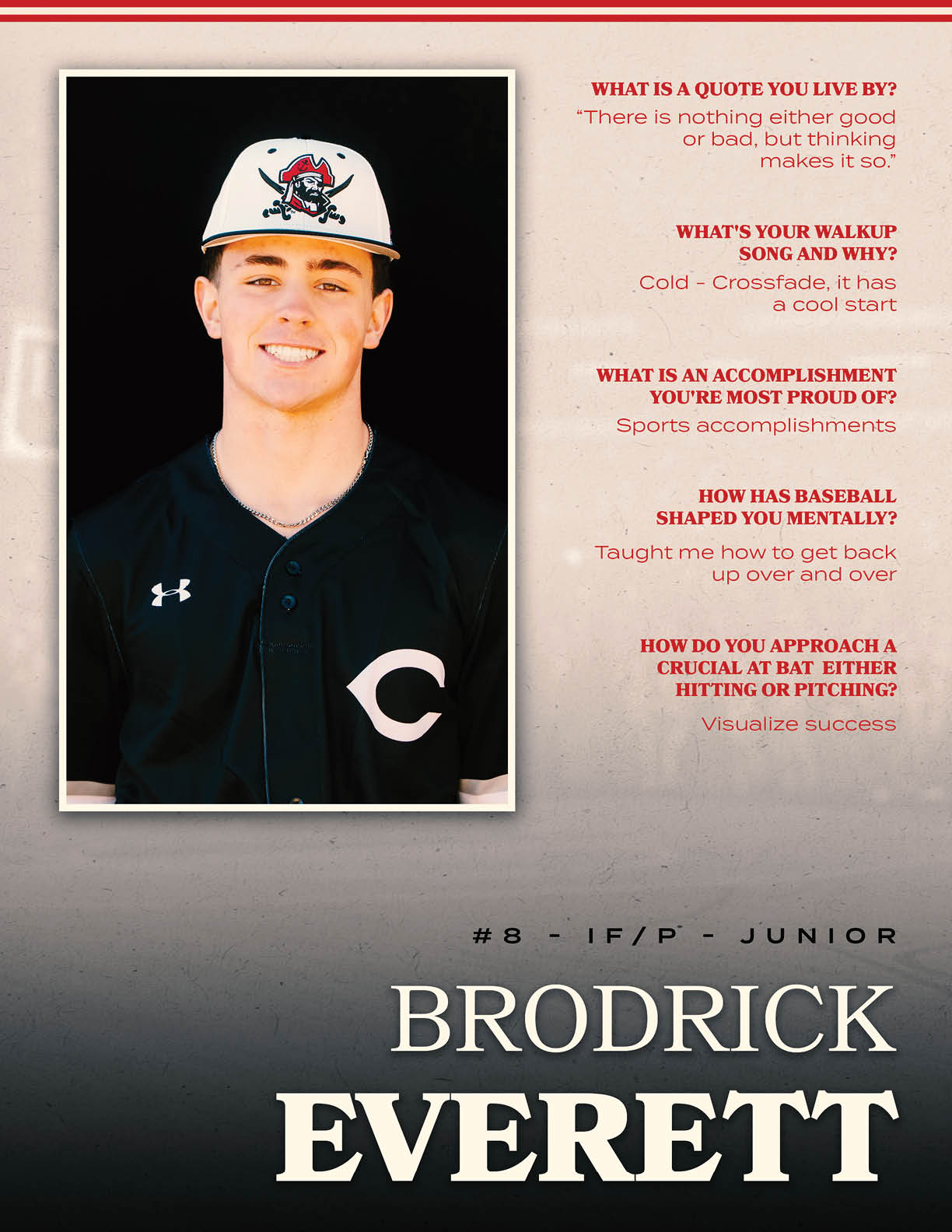 A young man wearing a baseball uniform is featured in an advertisement. AI generated content