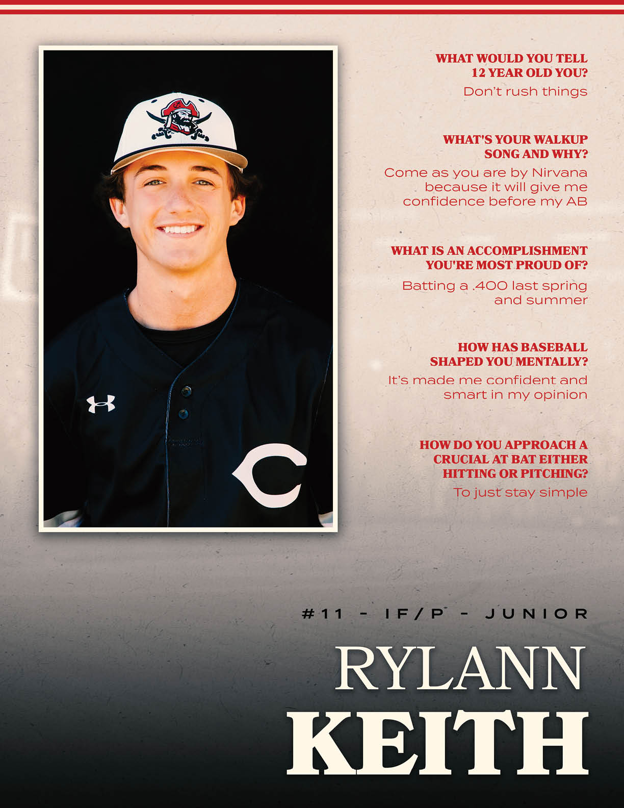 A young man wearing a baseball uniform is smiling for a picture. AI generated content