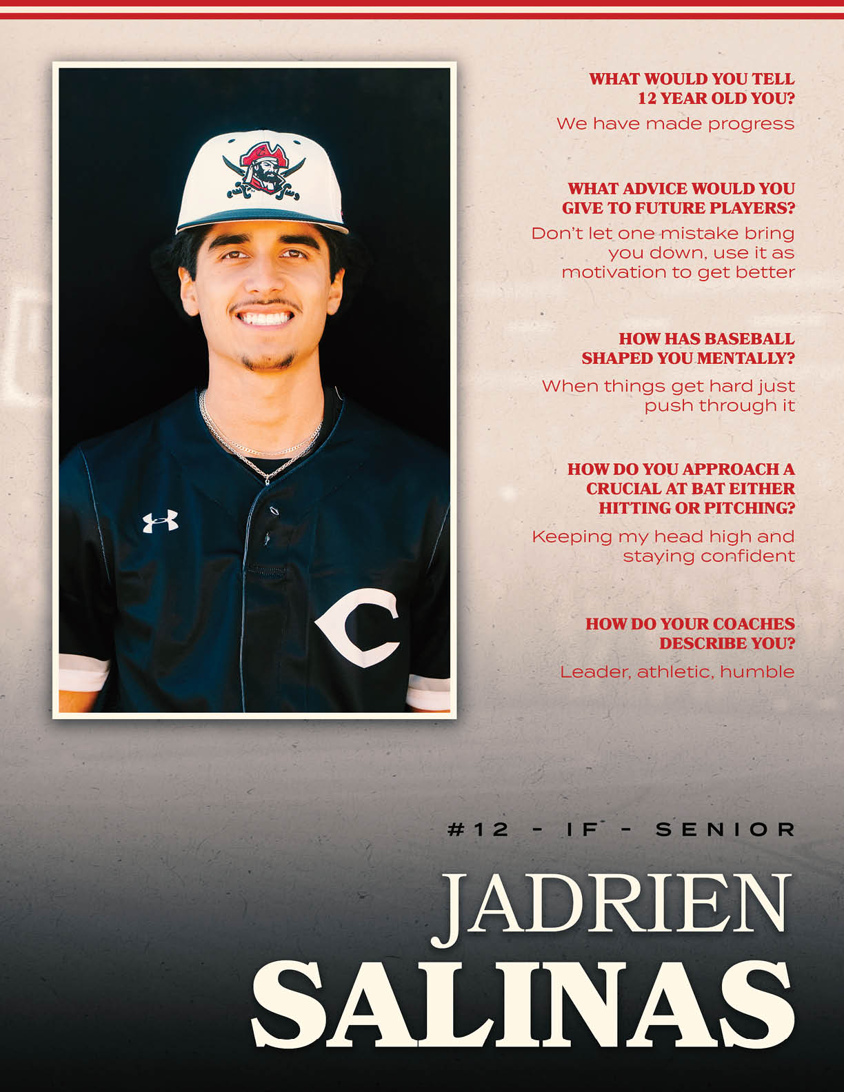 A young man wearing a baseball uniform is featured on a poster. AI generated content