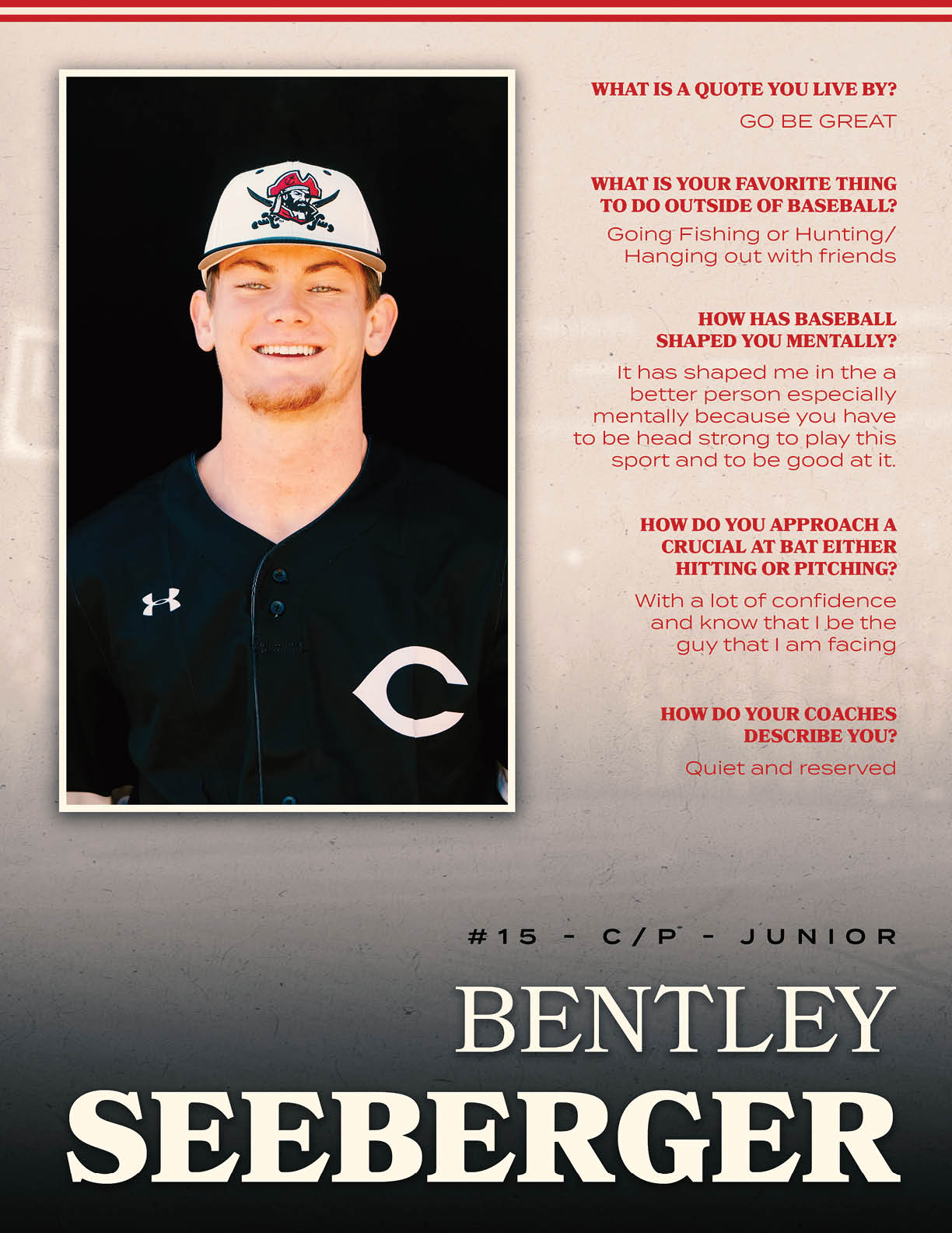 A young man wearing a baseball uniform is featured in a magazine ad. AI generated content