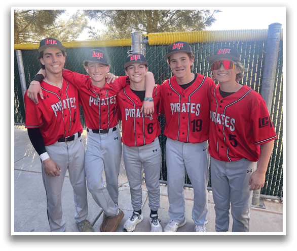 A group of young men wearing red and grey baseball uniforms pose for a picture. AI generated content
