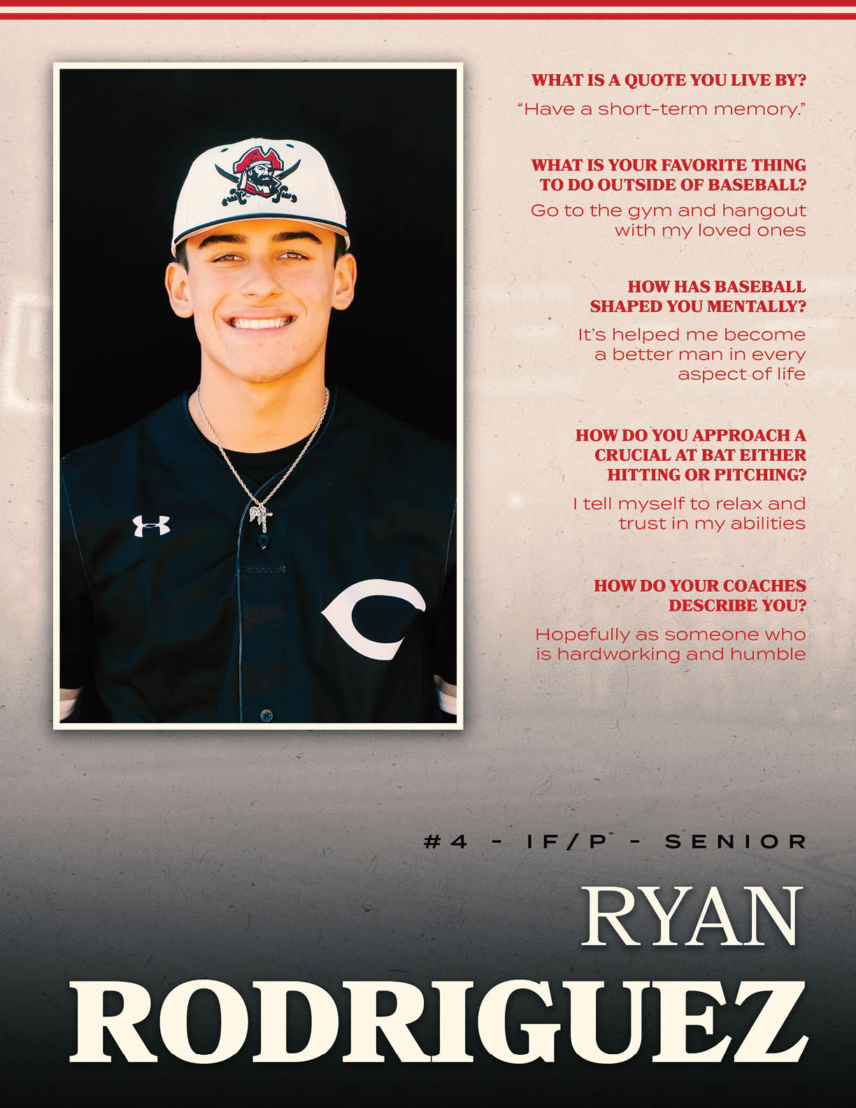 A young man wearing a baseball uniform is smiling for a picture. AI generated content