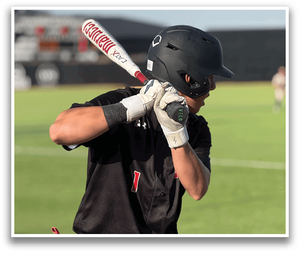 A baseball player is swinging a bat on a field. AI generated content